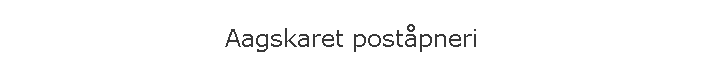 Aagskaret post�pneri